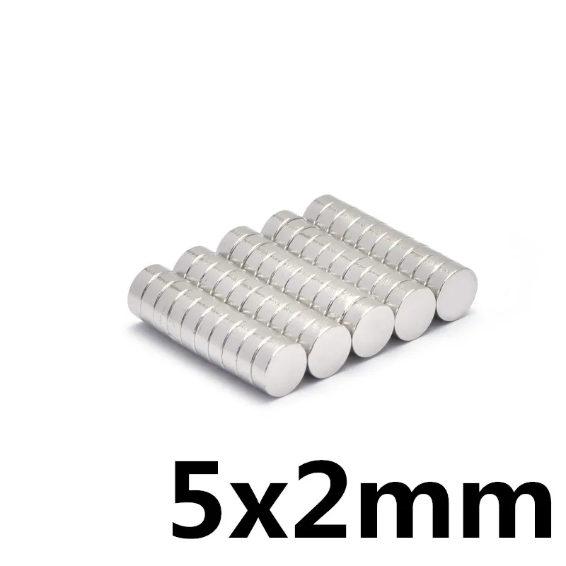 

100pcs 5 x 2 mm N35 Super Strong Powerful Small Round Rare Earth Neodymium Magnets 5 x 2 mm