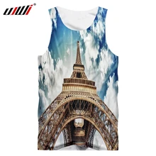 UJWI жилет для взрослых, новинка, 3D принт, железная башня под небом, уличная одежда большого размера, наряд, Hombre, весенние топы на бретелях