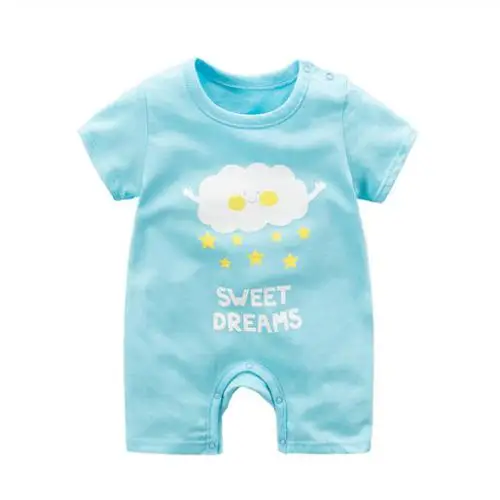 Детский летний комбинезон Одежда для новорожденных с короткими рукавами, хлопковая одежда для новорожденных девочек комбинезон для ребенка дитя, боди для мальчиков - Цвет: lby