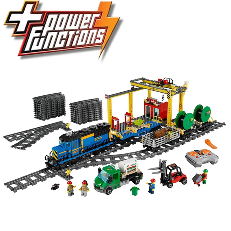 

Compatible LegoINGlys 60052 02008 City Remote Control Cargo Train Infrared Model Blocks Bricks Toys for Children Birthday Gifts