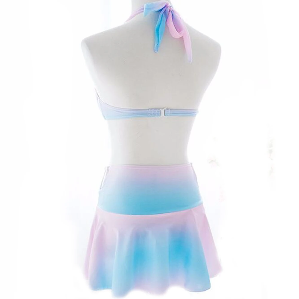 New Arrived Hot Summer Symphony Mermaid Shell Swimsuit Female Split Bikini Rainbow Color Sweety Japanese Fashion Bra Panties 5