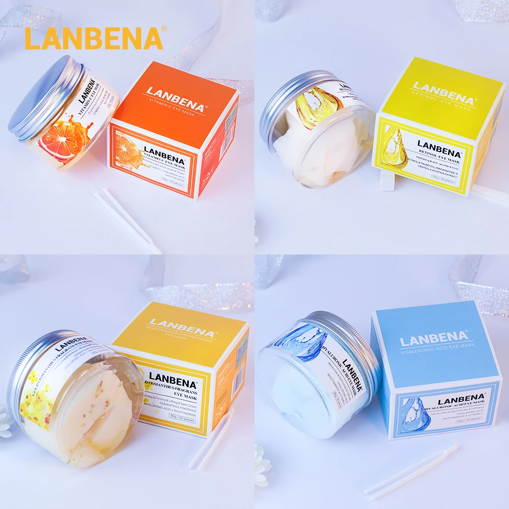 

LANBENA Retinol Hyaluronic Acid VC Hydration Eye Mask Eye Patches Repair Dark Circle Eye Lines Reduces Eye Bags Eye Care Nourish