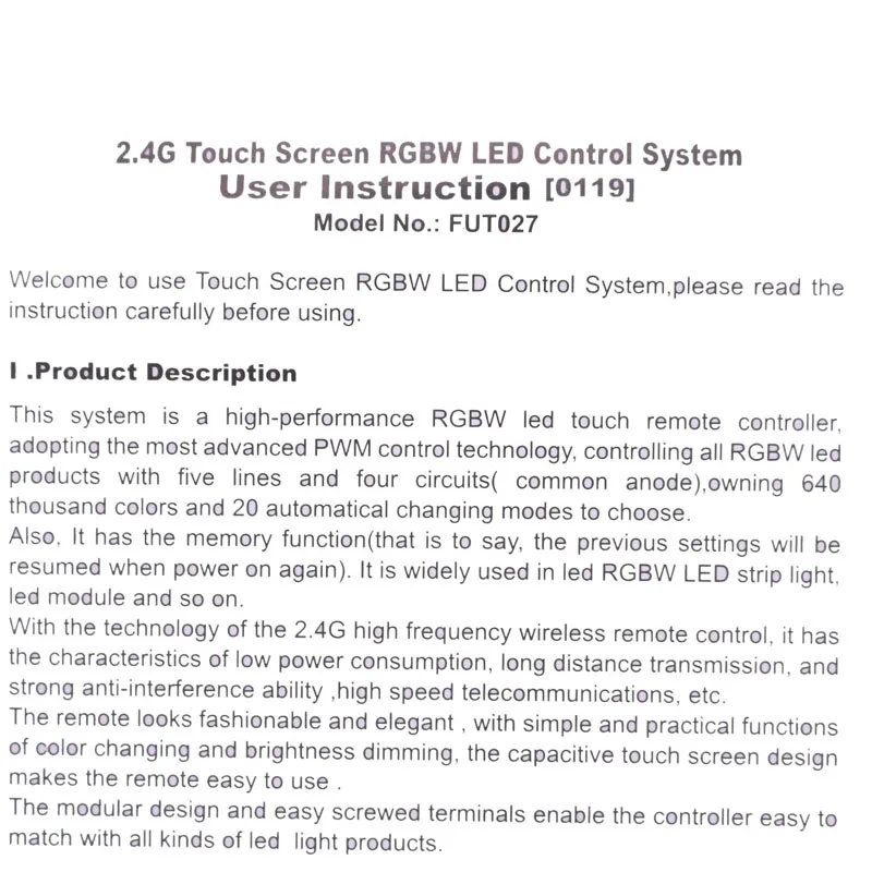 milight 2.4g rgbw controller 10
