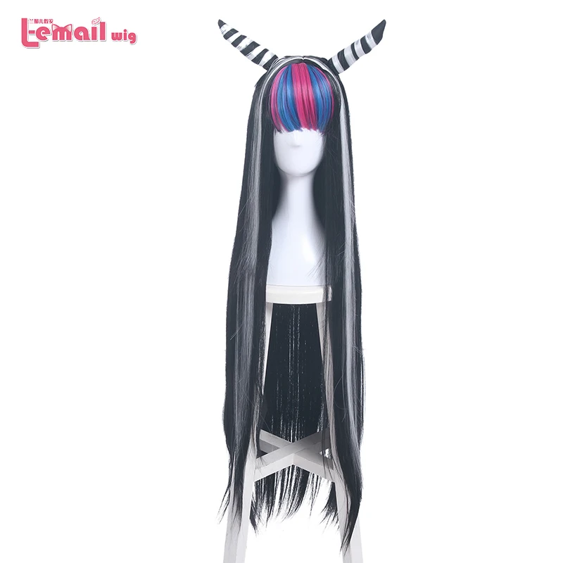 Tanie L email peruka Danganronpa Mioda Ibuki peruka do cosplay s długa mieszana kolor peruka z prostymi włosami Halloween żaroodporne włosy syntetyczne