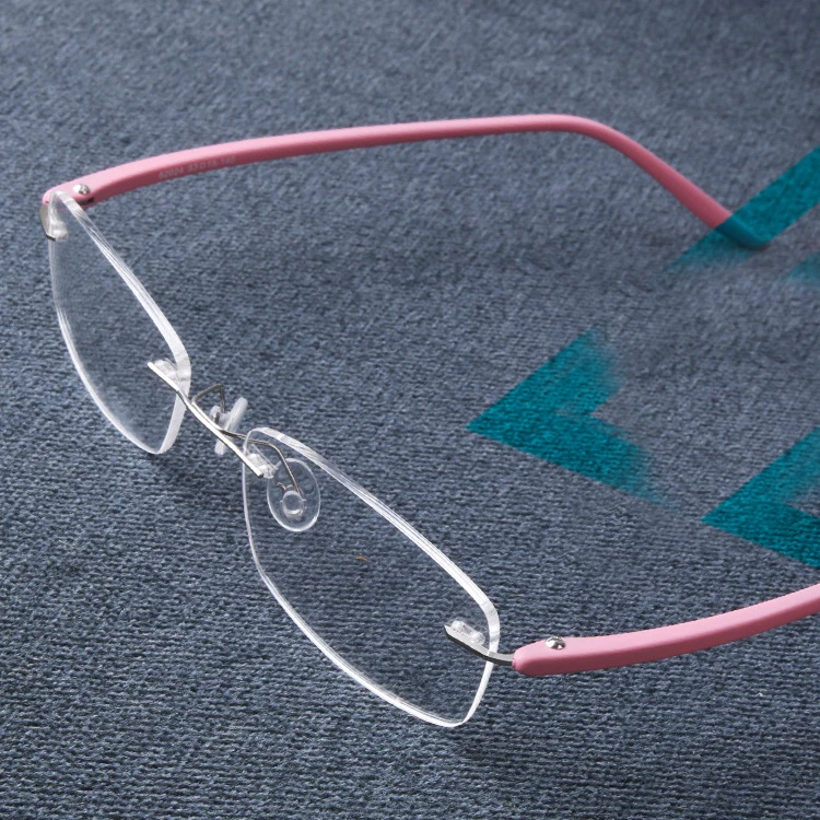 B Pure Titanium Men Rimless Optical Glasses Frame Women Frameless Prescription Eyeglasses Ultralight Myopia Screwless Eyewear