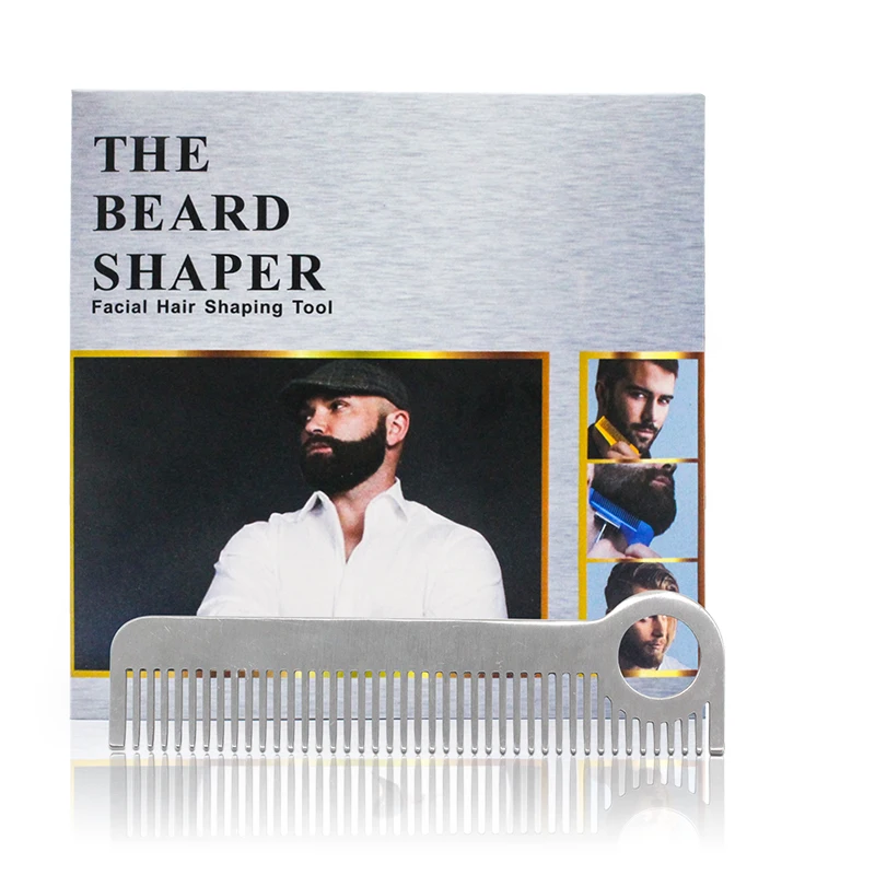 1 шт Серебряная Борода форма шаблон металлическая борода гребень мужские волосы борода инструмент для отделки