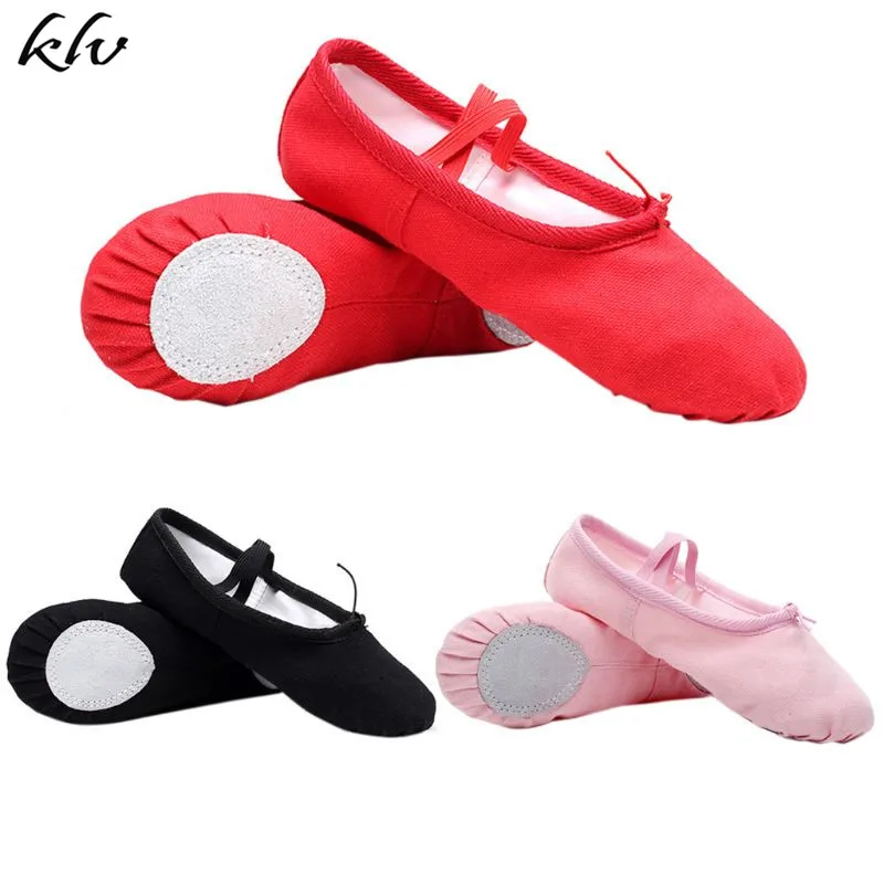 

Children's Flats Baby Girl Shoes Canvas Cotton Ballet Pointe Dance Shoes Gymnastics Slippers Yoga Flats N