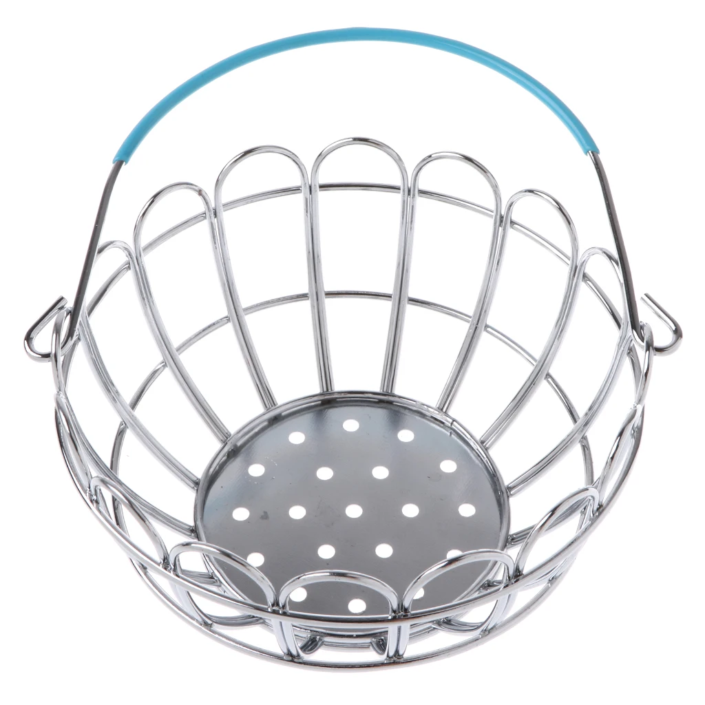 Kids Mini Metal Supermarket Shopping Basket For Kitchen Fruit Vegetable Food Grocery Storage Pretend Play Tools Toy Gifts Blue
