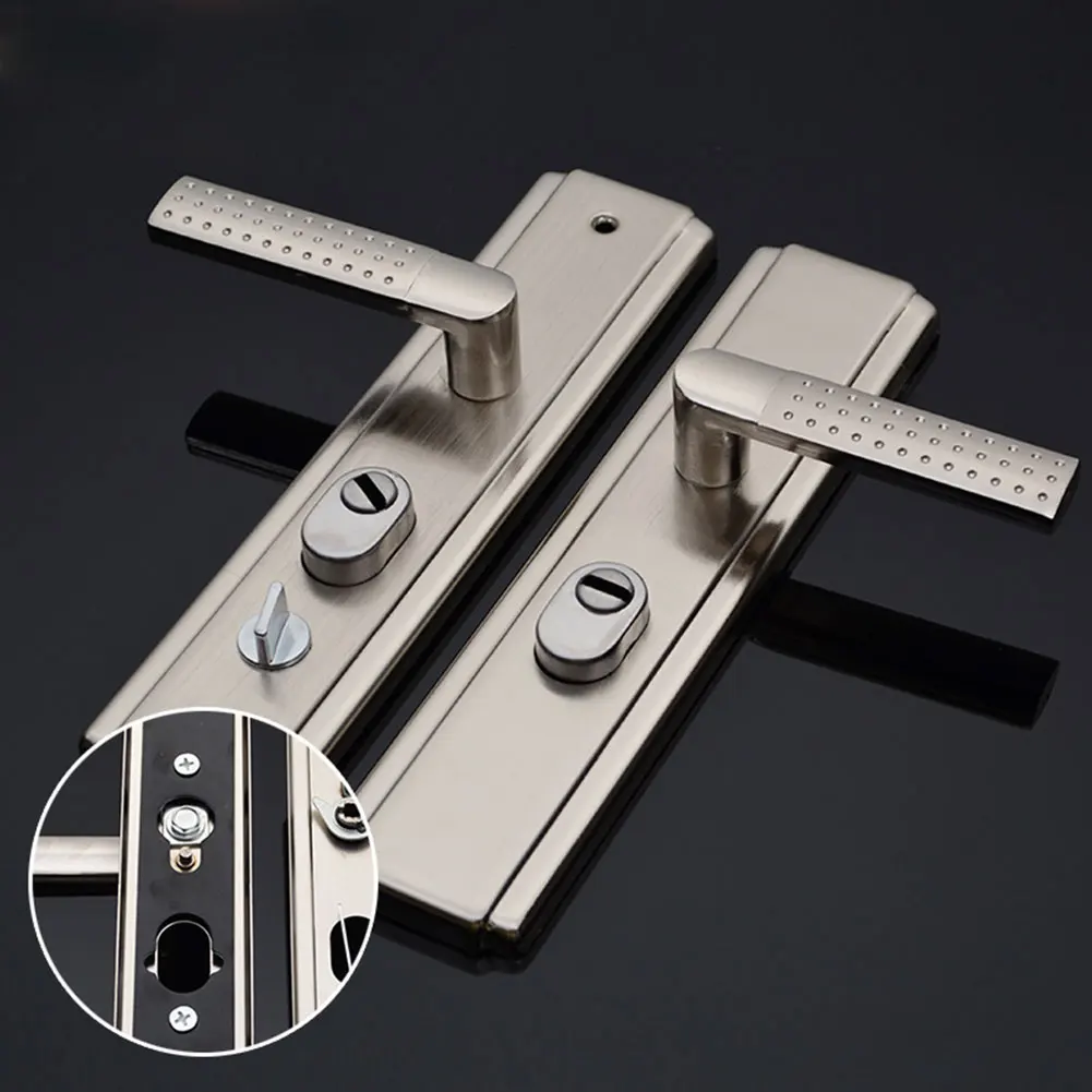 

1Pair Furniture Hardware Door Handle Stainless Steel Durable Grip Indoor Accessories Outer Easy Install Anti-theft Locks Safety
