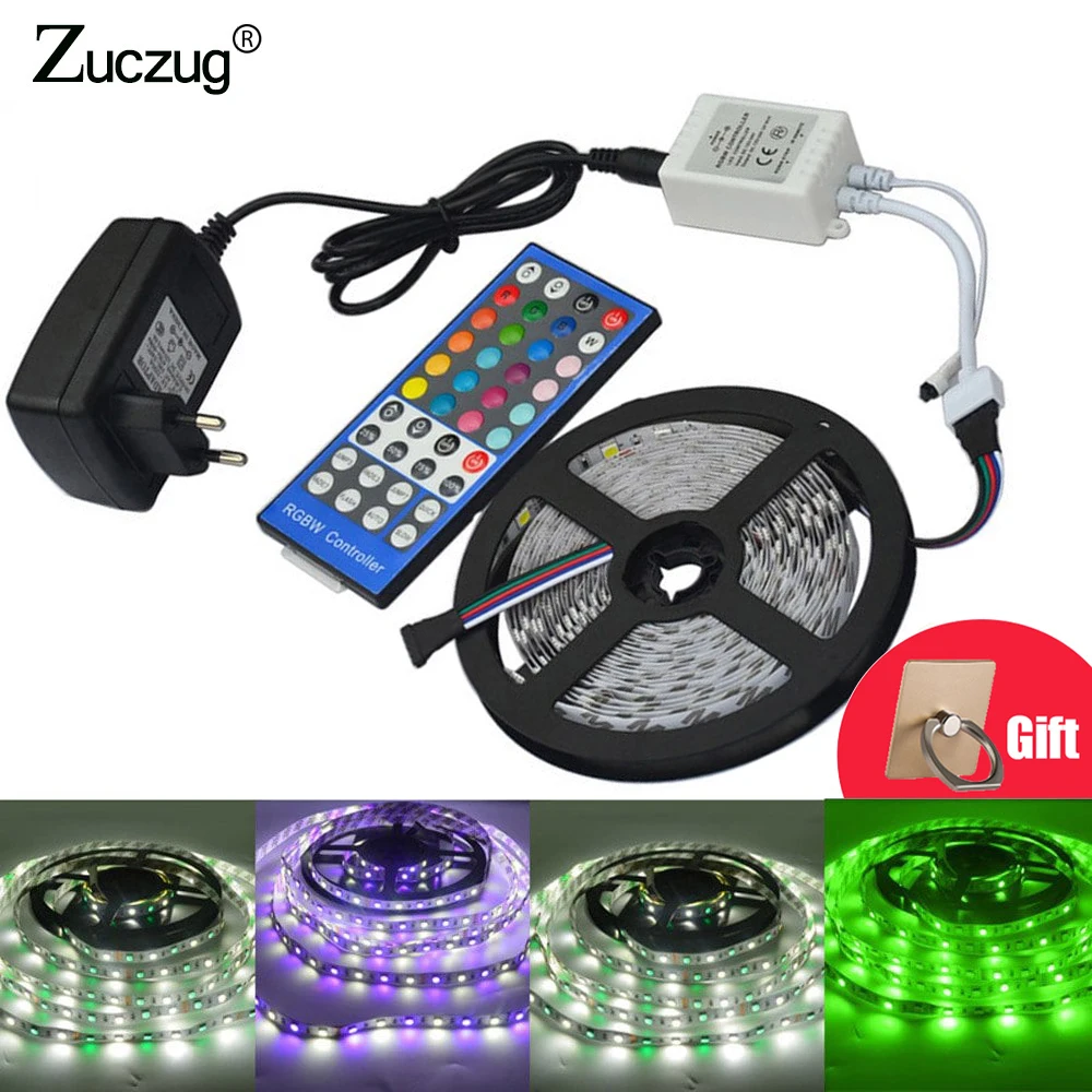 

LED Strip 5050 kit RGBW 5m with 40Key IR Controller DC 12V 3A power Adapter RGBW / RGBWW Flexible LED Light Sets neon flexible