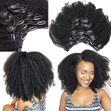 Afro Kinky Curly Clip In Human Hair Extensions Brazilian Remy Hair 100 Human Virgin Hair Clips