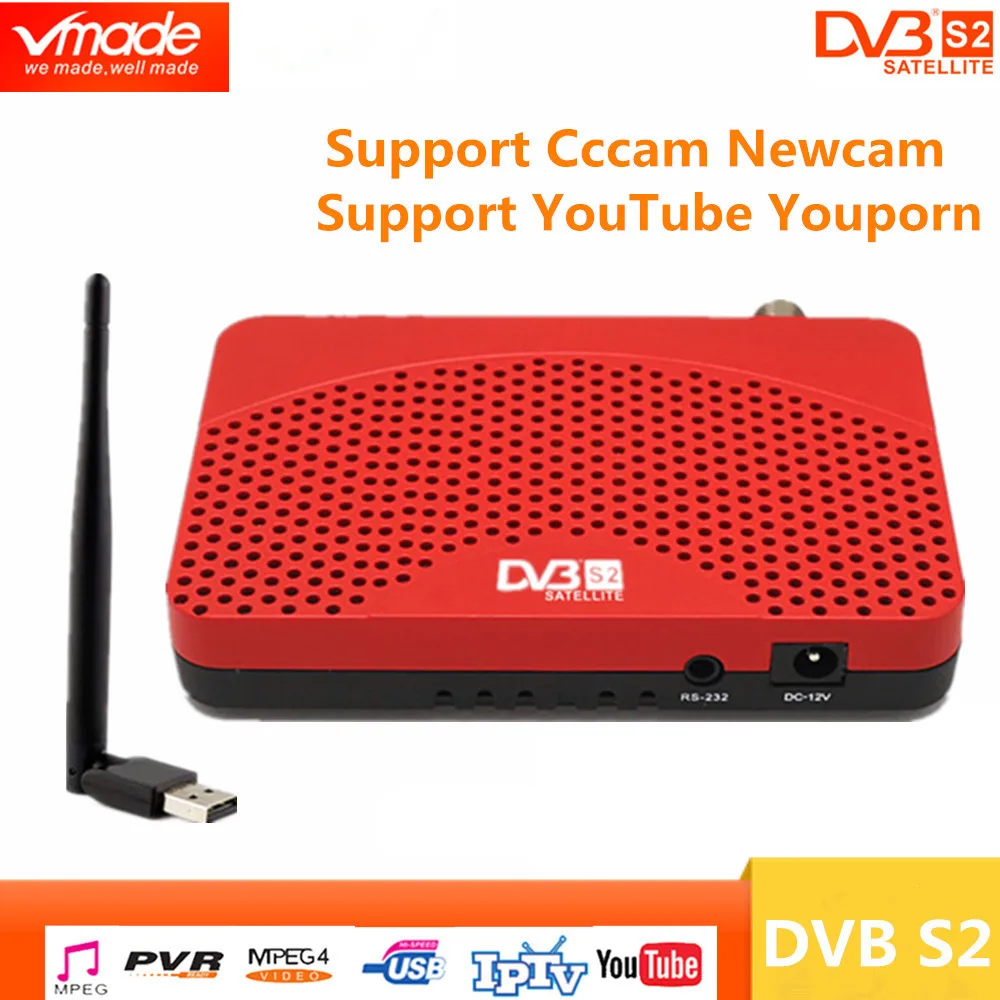 

DVB S2 mini DVB TV BOX Digital Satellite Receiver support Biss Youtube IPTV Cccam USB 2.0 + USB wifi dongle set top box