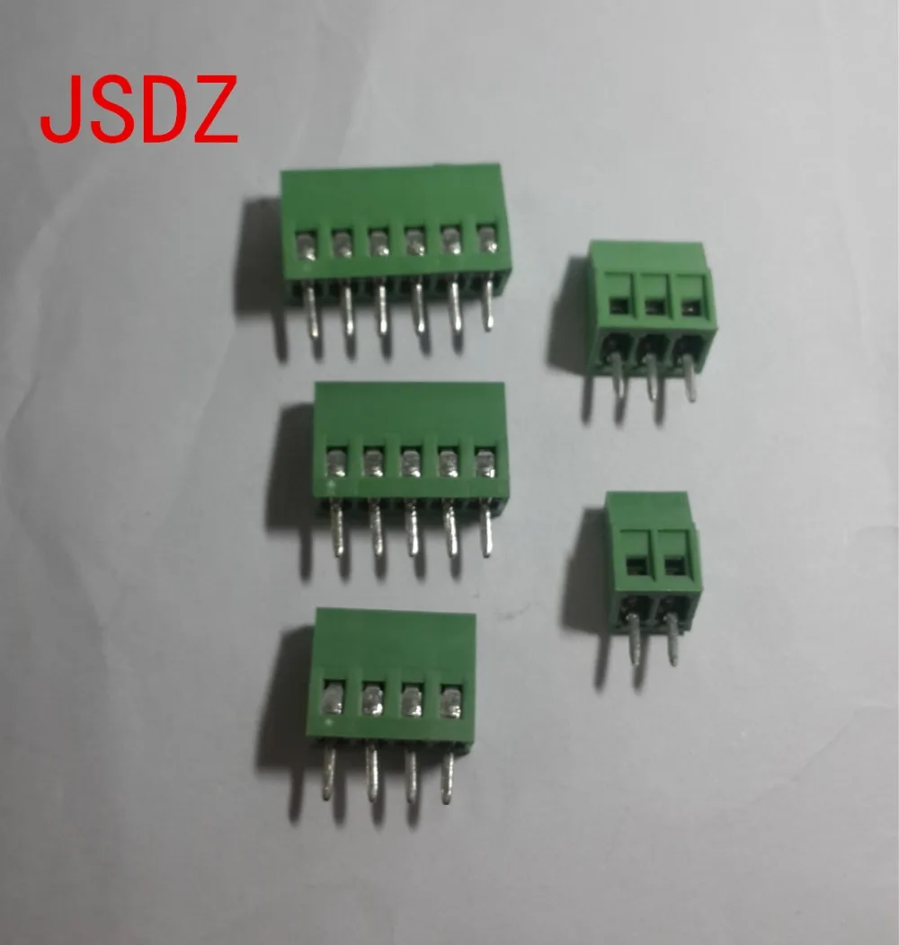 50 шт./лот MG128 2P/3P/4P/5P/6P соединительные клеммы с винтовым интервалом PCB 2 54 зеленая