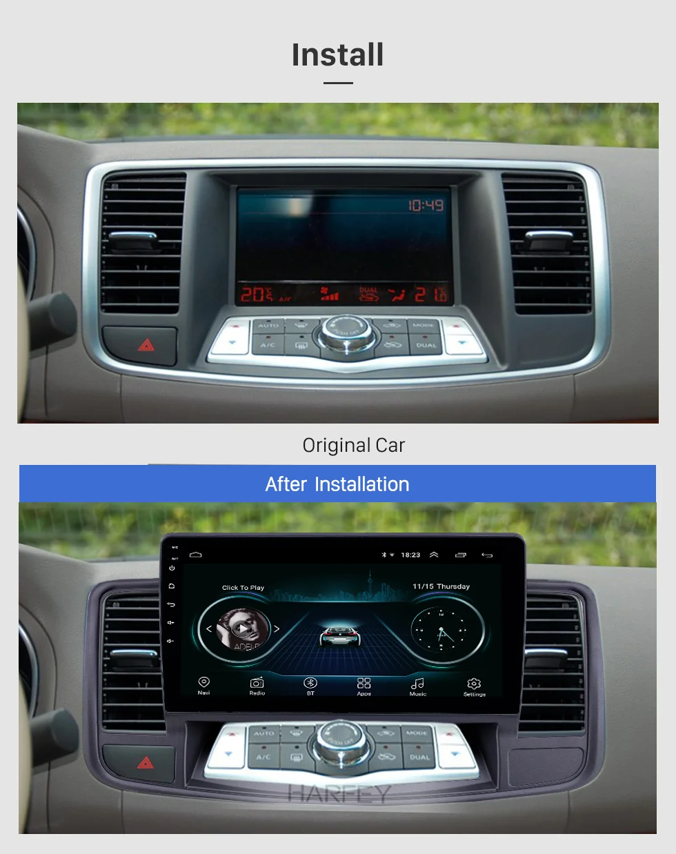 Harfey 10,1 дюймов для 2009-2013 Nissan старая модель Teana Android 8,1 2 din головное устройство gps радио с AUX wifi Поддержка OBD2 DVR SWC Carplay