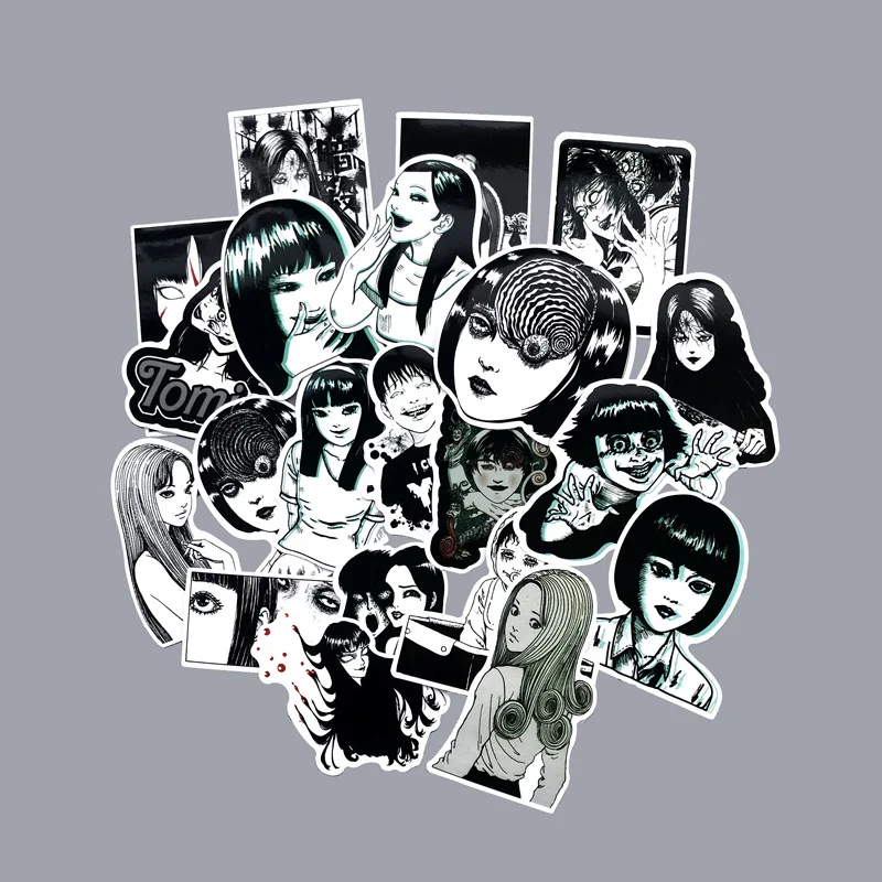 [new]   21pcs Black sexy girl stickers notebook skateboard stickers funny horror mobile phone stickers scary fashion pop anime