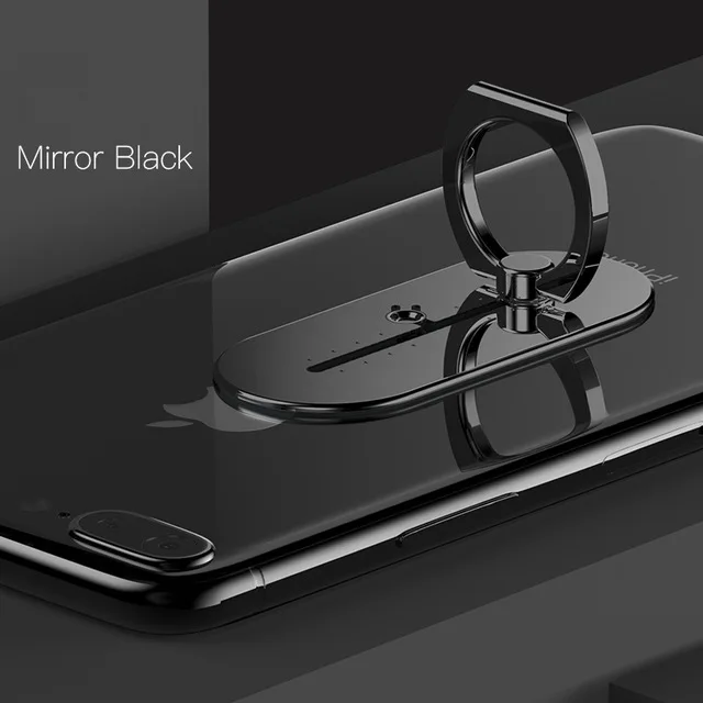 Универсальный держатель-кольцо на палец для кольцо-держатель мобильного телефона направляющая с поворотом на 360 градусов подставка для мобильного телефона - Цвет: Mirror Black Metal