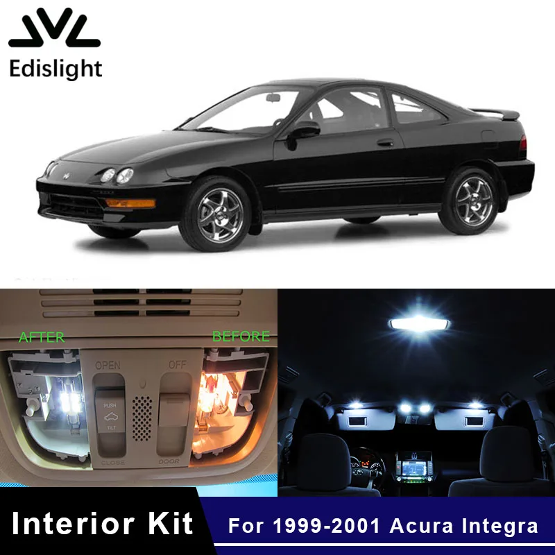 Edislight 9pcs White Ice Blue Led Car Light Bulbs Interior Kit For Edislight 9pcs White Ice Blue Led Car Light Bulbs Interior Kit For 1999 2001 Acura Integra Reading Dome Trunk Glove Box Lamp In Signal From Automobiles