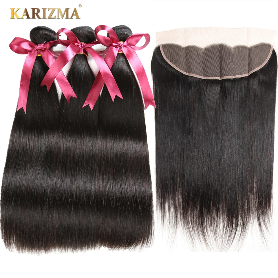 Karizma глубокая волна Кружева Закрытие 4*4 Бесплатный Часть Natural Цвет 10-18 дюйм(ов) 100% Remy натуральные волосы цельнокроеное платье только