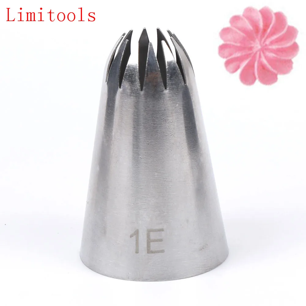 

#1E Large Size Metal Cream Tips Stainless Steel Piping Icing Nozzle Pastry Tool Pastry Cake Making Tools Dessert Decorators