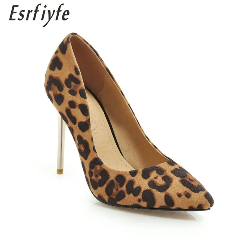 

ESRFIYFE 2019 New Large Size 31-46 Women Pumps High Heels Pointed Toe Female Party Shoes Sexy Leopard Grain Shoes for Women