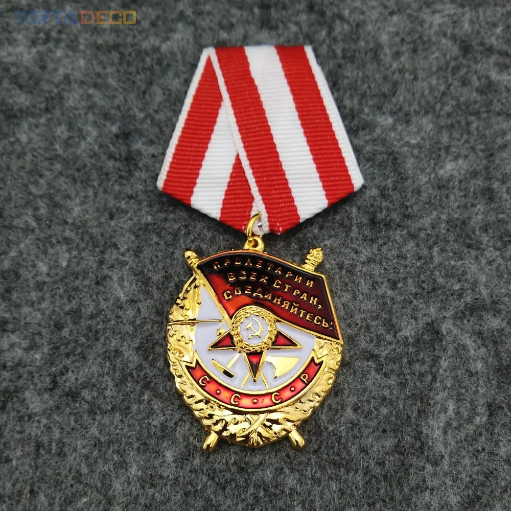

Soviet Orders and Medals Red Banner Flag Pins for War USSR Award Heroism in Combat CCCP Badge Pins