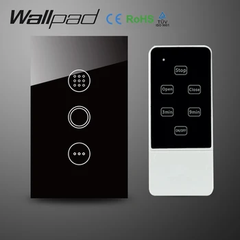 

Wallpad 118 US AU Crystal Glass Black Wifi Time Delay Switch,Wireless Remote control wall Timmer touch switch,Free Shipping