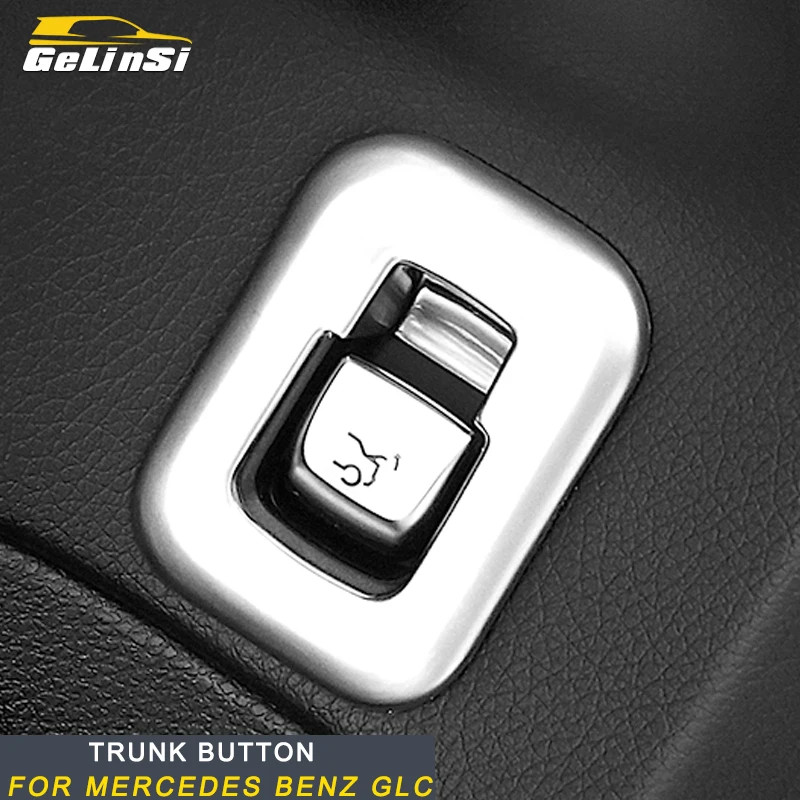 

Gelinsi For Mercedes Benz GLC 2016 Car Styling Trunk Button Switch Cover Frame Trim Sticker Interior Accessories