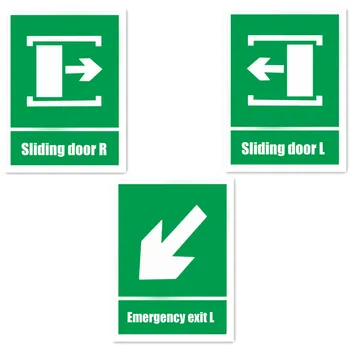 

Sliding Door Green Fire Sign Self-adhesive Stickers For Walls Warning Safety Sign Sticker Emergency Exit L 15x20cm