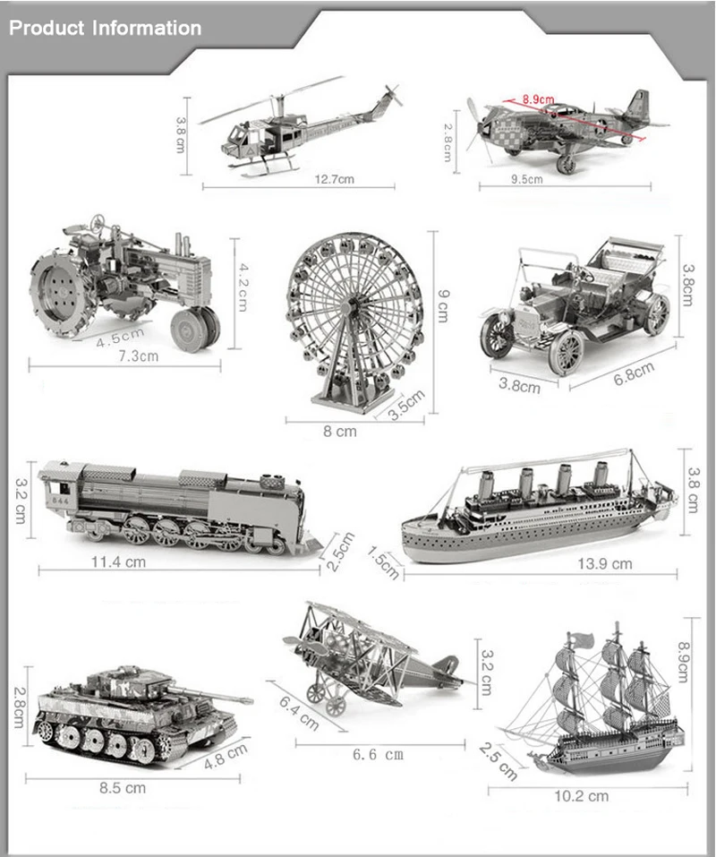 

Puzzle Manual stitching model Creative Gifts Metal Art Model Figurine Travel Souvenirs Tank Aircraft Home Decorations