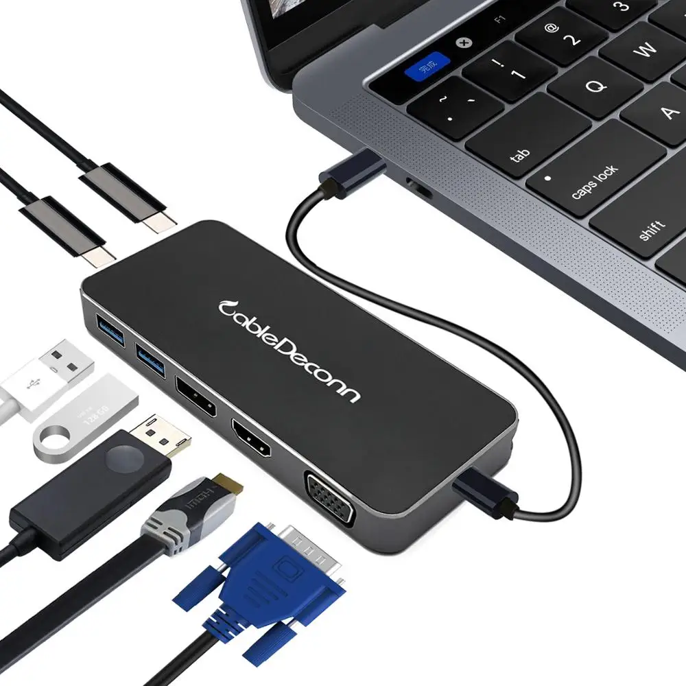 Адаптер Thunderbolt 3 Type C-HDMI USB VGA 0 | Электроника