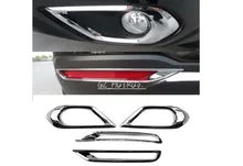 Front + Rear Fog Light Cover FOR Subaru Forester SJ 2013 2014 2015 Lamp Chrome Trim Kit Foglight Styling Accessories