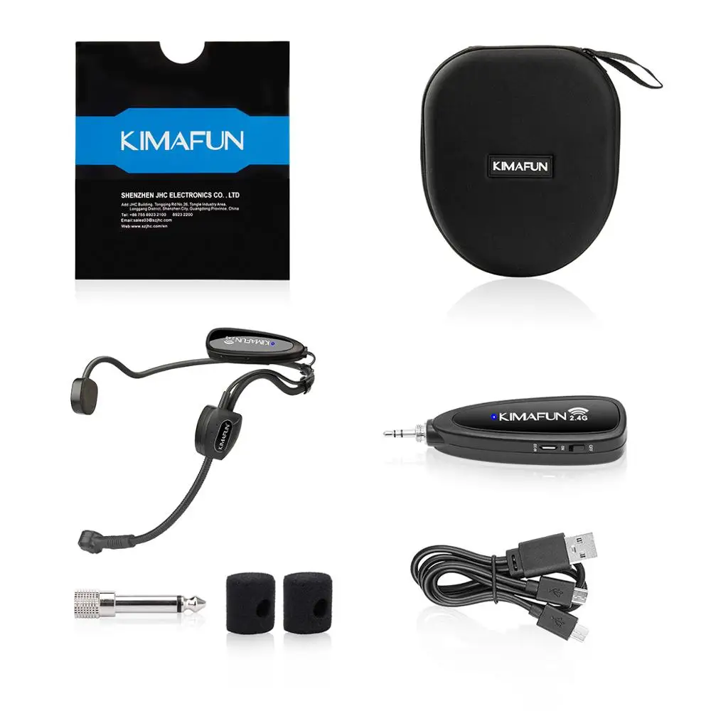 Sistema de Microfone Headset sem Fio Banda ao Vivo Músico de Rua 2.4g com Transmissor e Receptor de Design para Performance de Palco Kimafun - Image 6