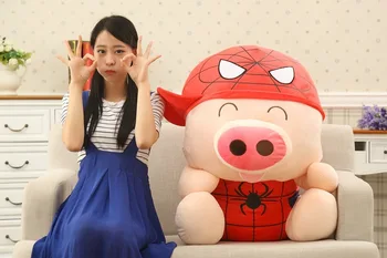 

huge about 95cm McDull pig turn to spider man plush toy hugging pillow Christmas gift w8946