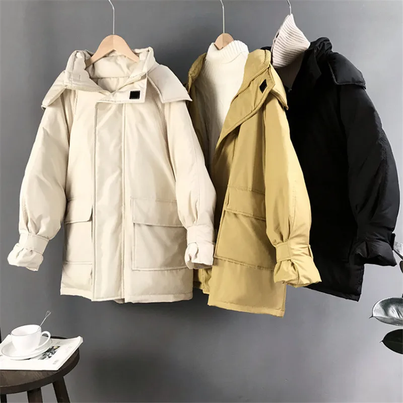 Winter Cotton Thicken women Coat 2018 Woman Jackets Cotton Padded Female Safari Style Hooded Coat Warm Jackets Female Parka 3320 (1)