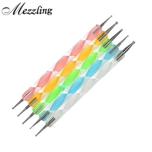 Stylo à point d'ongle 2 voies, 5 pièces Marblezing bricolage Nail Art strass décoration Dot peinture manucure outils fournitures, livraison gratuite