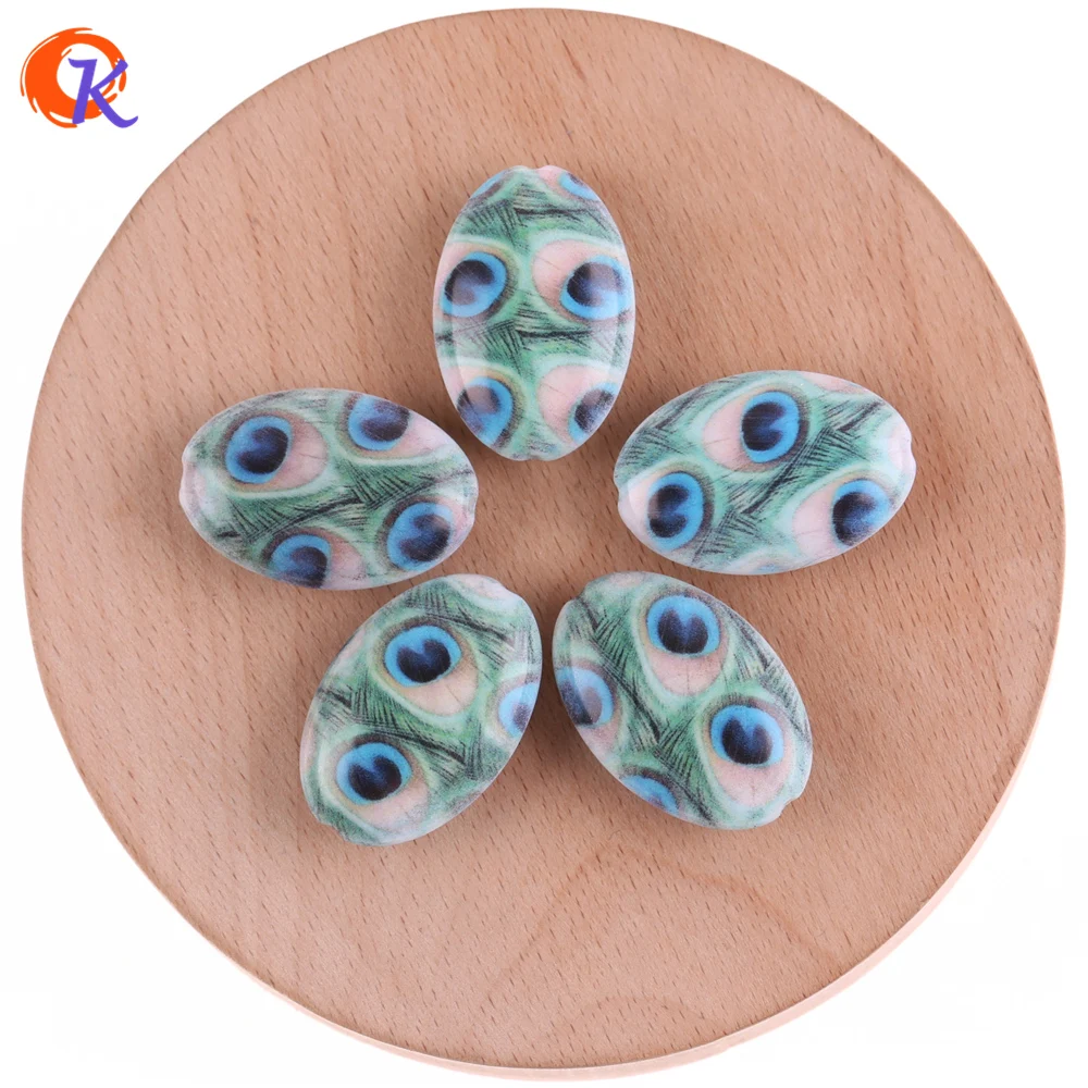 

Cordial Design 100Pcs 19*28mm Acrylic Beads/DIY Jewelry/Earring Findings/Peacock Feathers On Bead/Hand Made/Jewelry Accessories