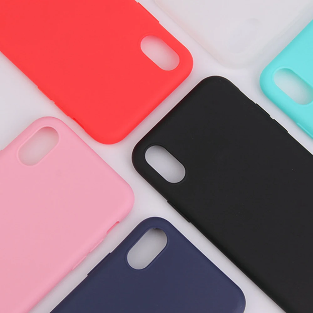

Plain Color Matte Soft TPU Case For iPhone X 7 8 Silicone Case For iPhone XS Max 6 6s Plus XR Anti-knock Fundas Cover Bag Coque