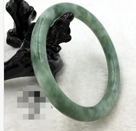 Chinese Beautiful Genuine Natural Green Jade Gems Bracelet Bangle 62mm 