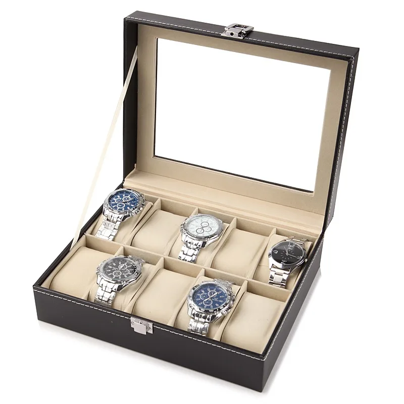 

Standard 2/3/6/10/12 Slots Leather Watches Organizer New Watch Storage holder Mechanical Watch Storage Jewelry Gift Box