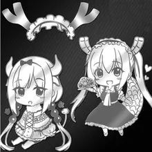 3pcs Anime Kobayashi san Chi no Maid Dragon Metal Decal Stickers for Mobile Phone Laptop Sticker