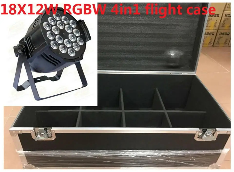 Светодиодные светильники 8 unids 18x12 W с чехлом для полета 1 светодиодный светильник