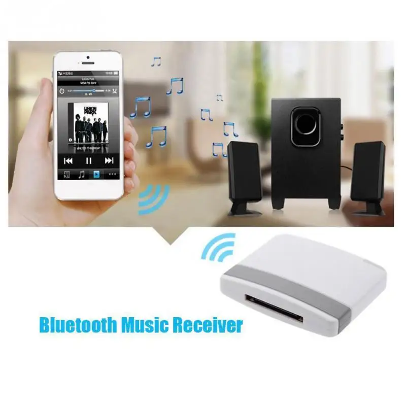 31*44*9mm 1pcs Bluetooth A2DP Music Receiver Adapter for iPod For iPhone 30 Pin Speakerin