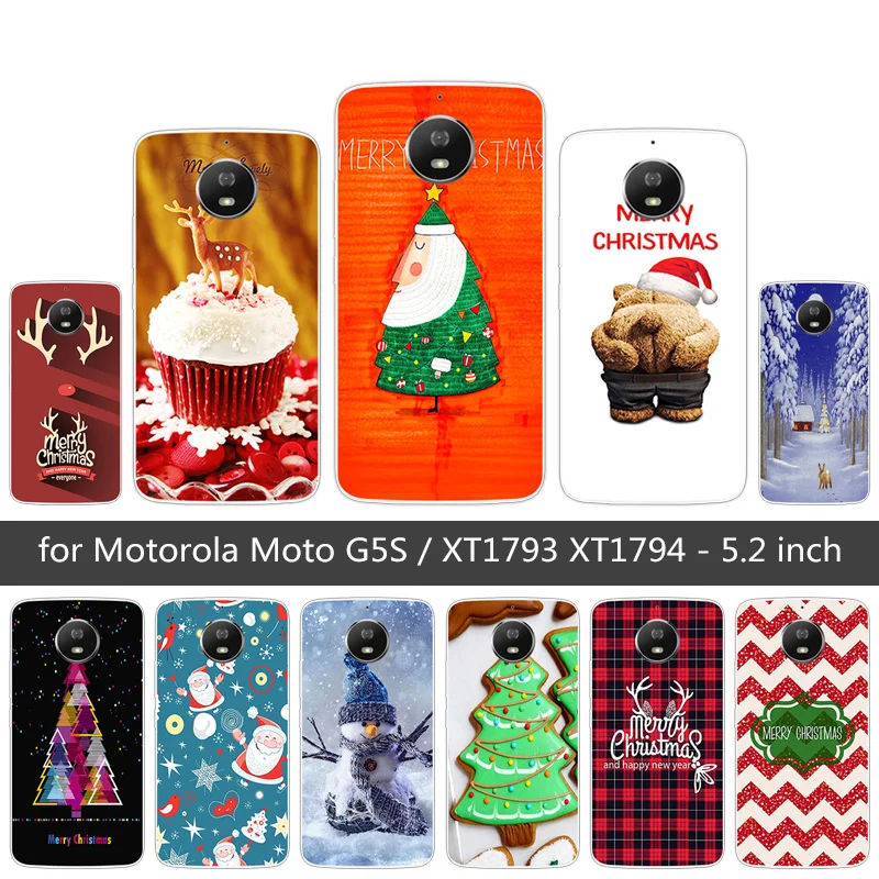 Для Motorola Moto G5S чехол для телефона 5 2 &quotпрозрачный силиконовый с Рождеством XT1793