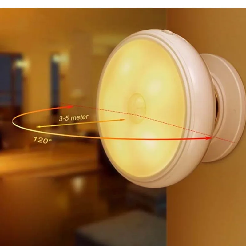 Motion Sensor Night Light USB Rechargeable 360 Rotate Led With Stick