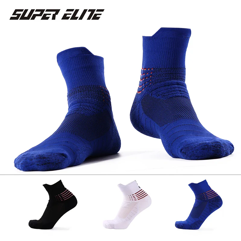 

Super Elite 3 Pairs Professional Basketball Socks Outdoor Sports Terry Cotton Sports Sock Wicking fabric knee Anti Slip Sport