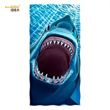 HUGSIDEA Мягкое хлопковое банное полотенце белые зубы акулы 3D печать прохладное пляжное полотенце s Микрофибра Ткань Путешествия Плавание йога одеяло