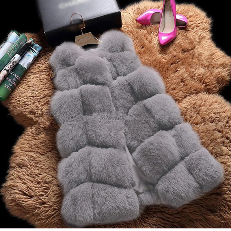 Goede Faux Bontjas Winter Vrouwen 2018 Nieuwe Mode Ongedwongen Warme Slim Mouwloze Faux Vos Bont Vest Winter Jas Vrouwen casaco feminino