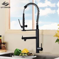 Luxury Black Bronze Spring Kitchen Mixer Faucet 1