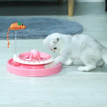 

Plastic Cats Chasing Roller Toy Kitten Double Layer Orbit Rolling Ball Chase Game MJJ88