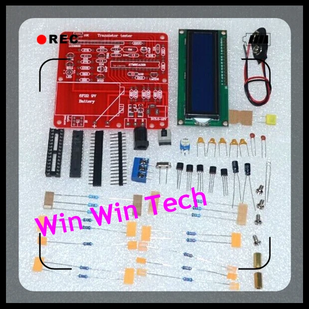 DIY KIT Транзистор Тестер Конденсатор СОЭ Индуктивность Резистора Метр NPN PNP Mosfet(с нашими батареей) ГОРЯЧАЯ Лучший